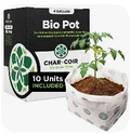 12858 Char Coir BioPot, 4 Gallon, Case of 10