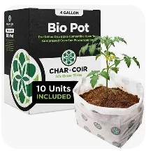 12858 Char Coir BioPot, 4 Gallon, Case of 10